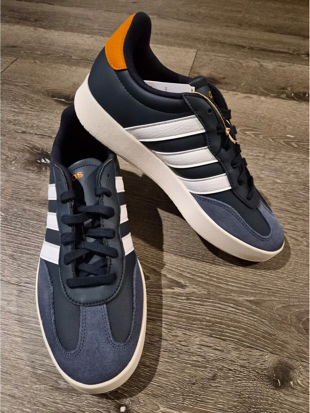 adidas Barreda Navy White Orange Size 8.5 JI2310 New with Box